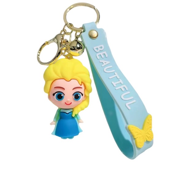 Disney Frozen Elsa 3D Keychain Wristlet Bag Charm - Picture 1 of 1